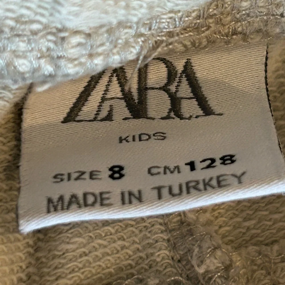 ZARA | 100% Cotton Drawstring Tan Pants + “Follow Your Dreams” Pocket Girls SZ 8